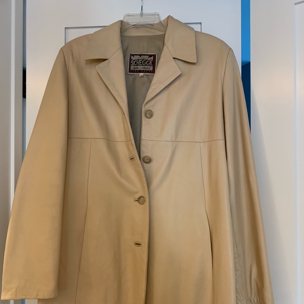 Cream leather blazer (from Florence, Italy)